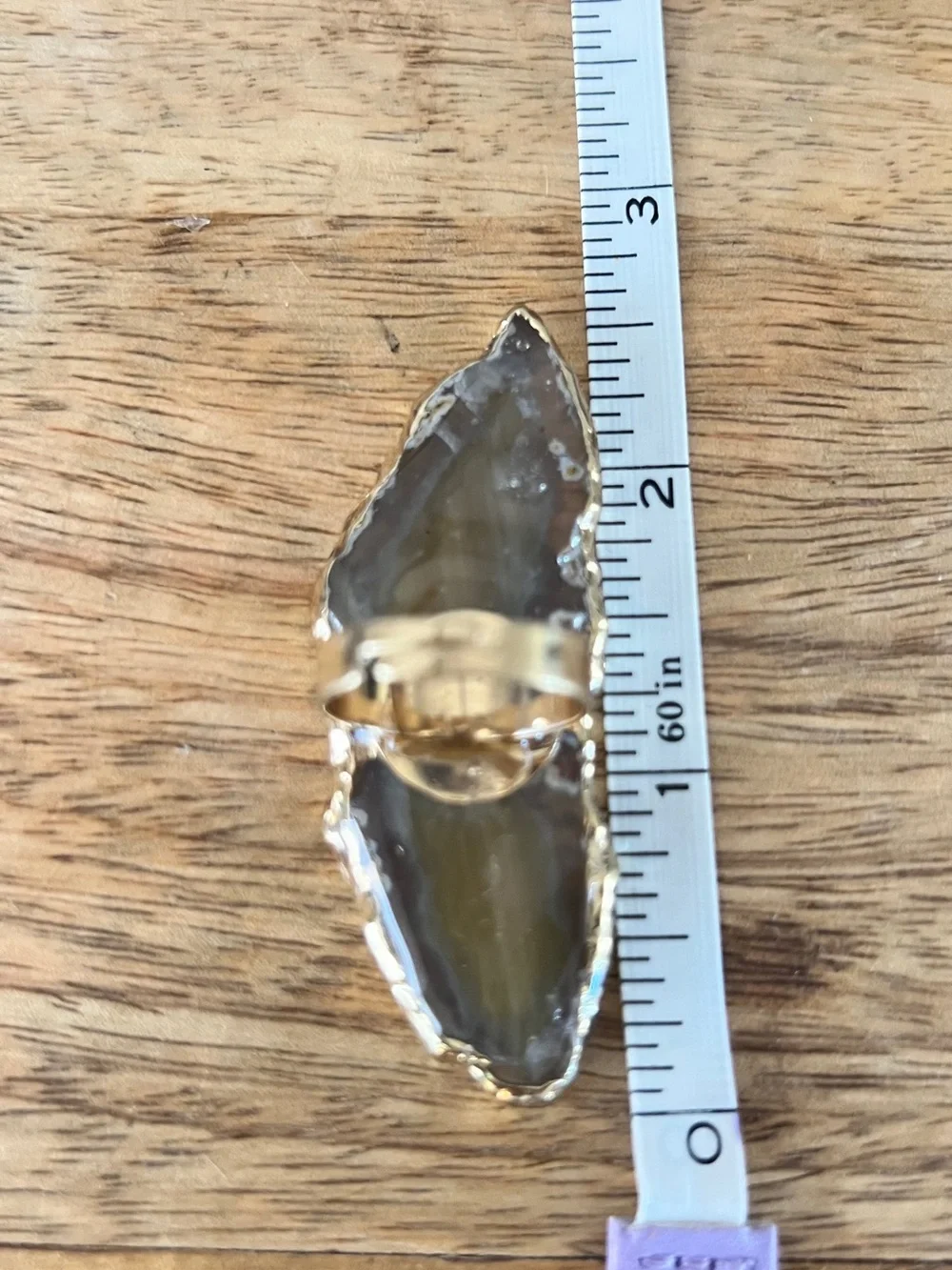 Gold-Edged Agate ring - Neutral Tones